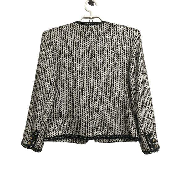 Vintage Carlisle Silk Wool Blend Herringbone Blazer - Picture 3 of 6